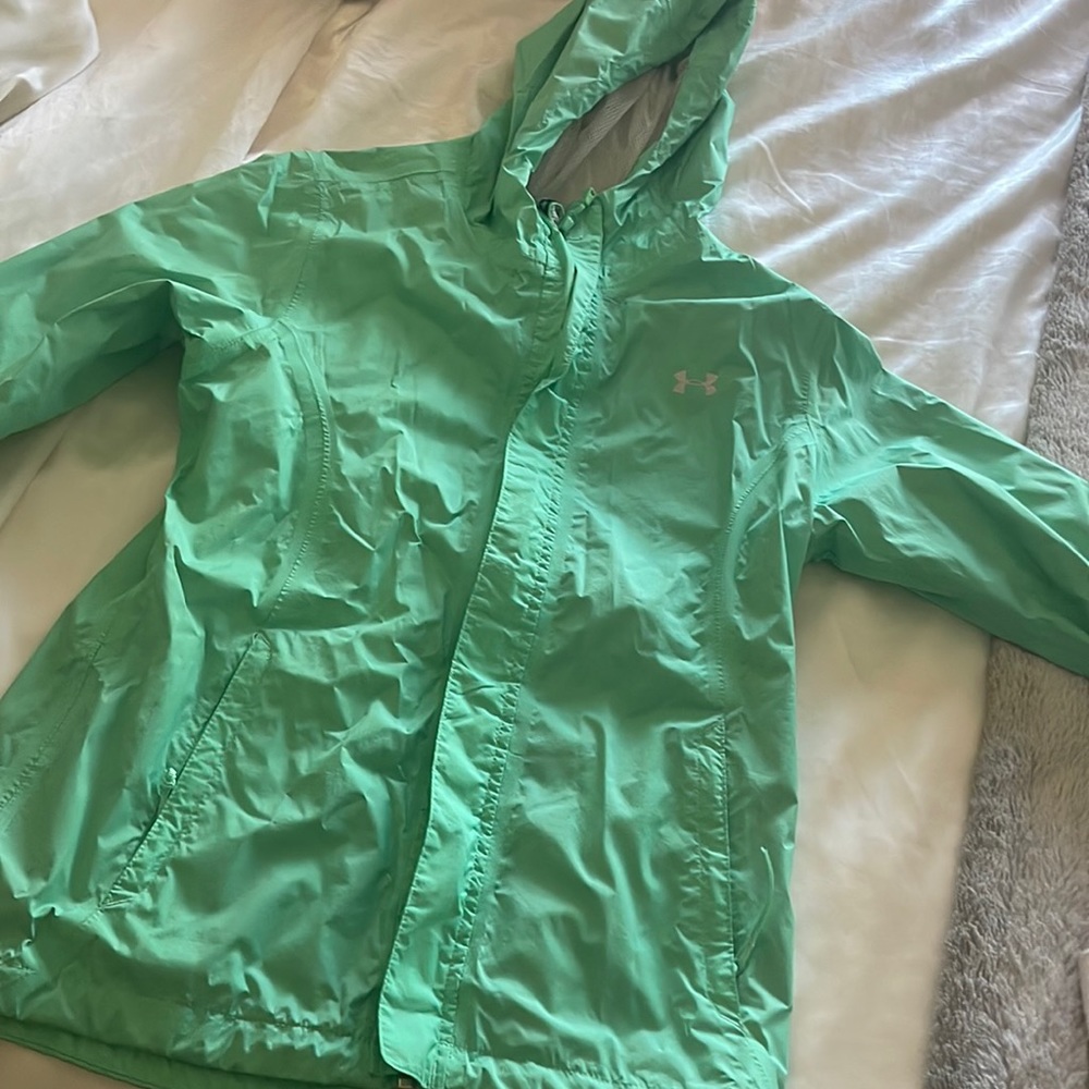 Green under armor rain jacket